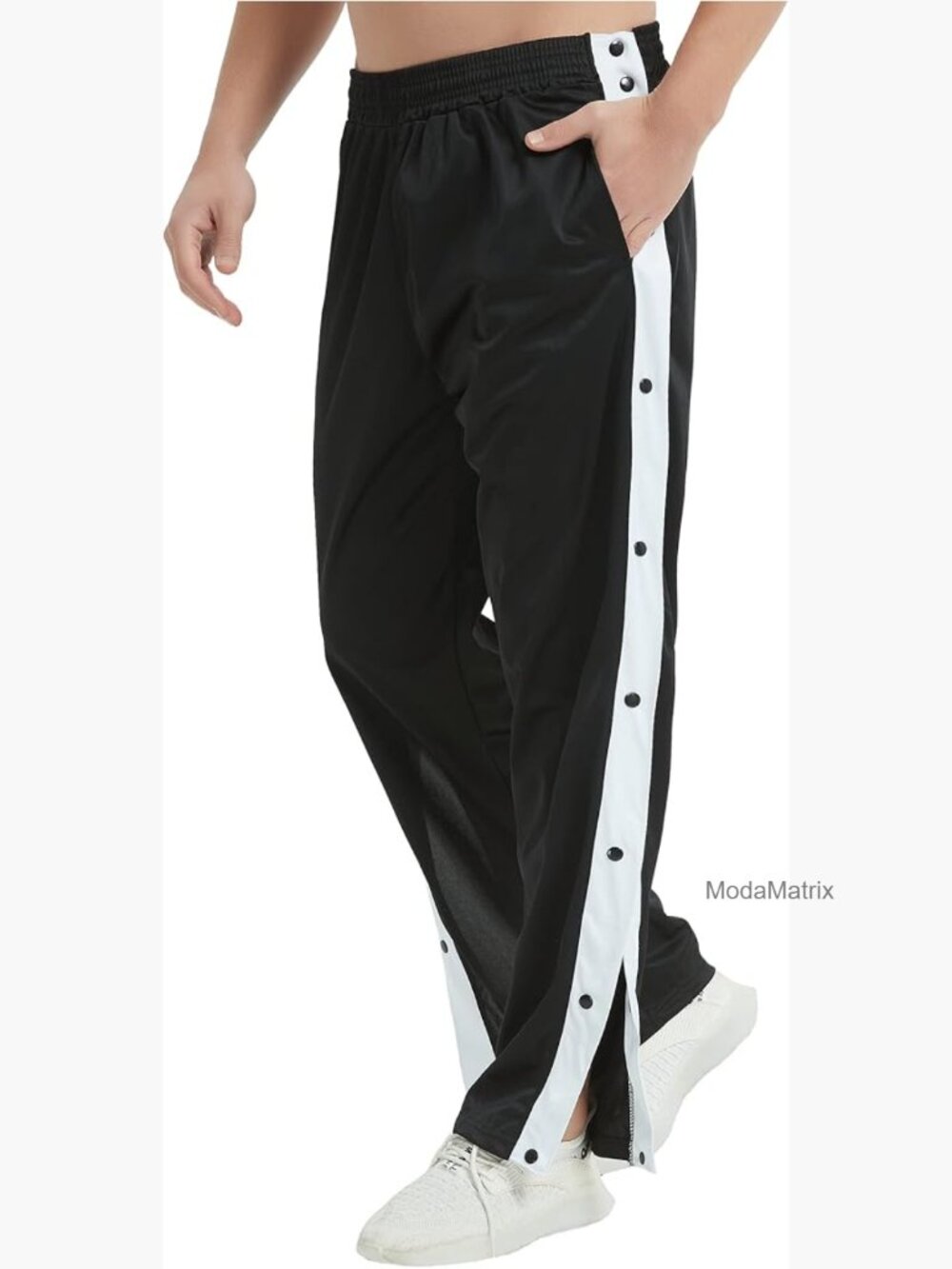 Tear Away Basketball Pants Snap Button Post Surgery Sweatpants